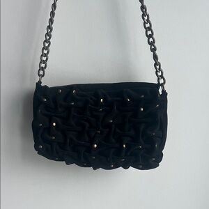 Orciani Suede Studded Bag with Chain Strap